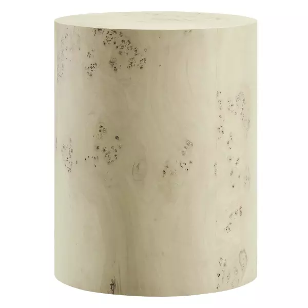 EEI-6271-BLB Cosmos 16" Round Burl Wood Side Table