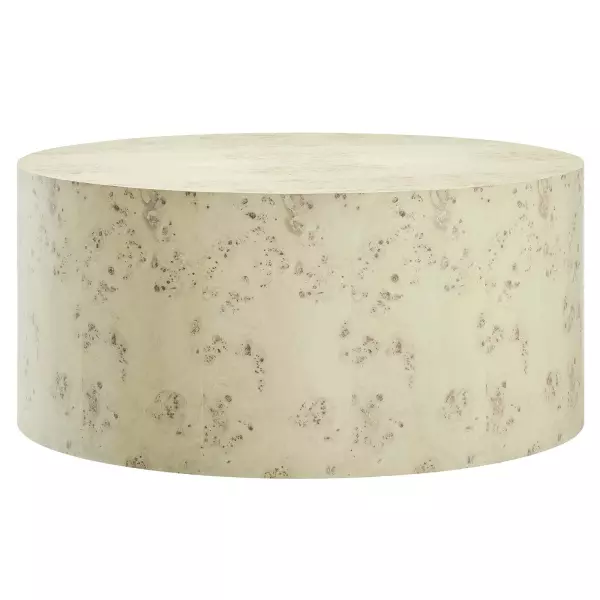 EEI-6274-BLB Cosmos 35" Round Burl Wood Coffee Table