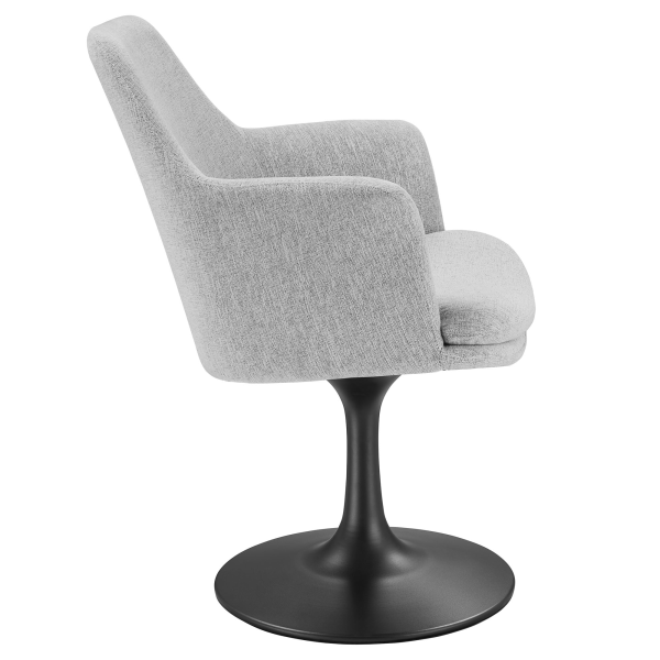 Eei 6956 Blk Hlg Lippa Swivel Dining Upholstered Armchair By Modway In Gray 4