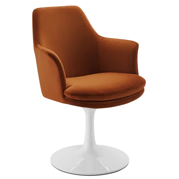 EEI-6957-WHI-RUS Lippa Performance Velvet Swivel Dining Armchair by Modway