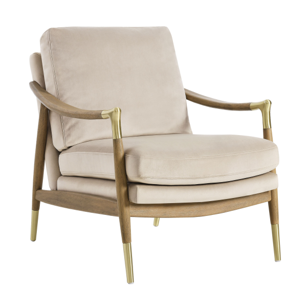 EEI-7056-ALM-WAL Langford Performance Velvet Accent Armchair in Almond by Modway