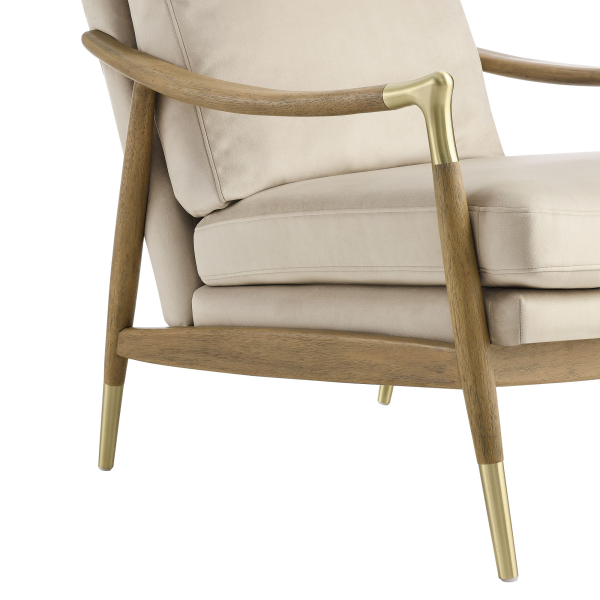 Eei 7056 Alm Wal Langford Performance Velvet Accent Armchair By Modway In Beige 7