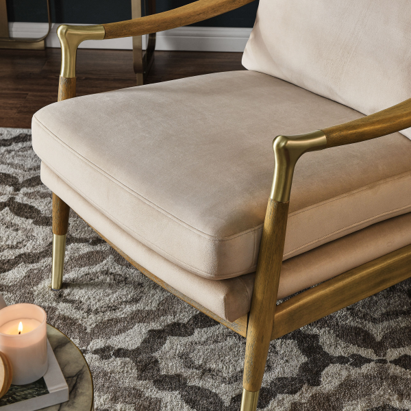 Eei 7056 Alm Wal Langford Performance Velvet Accent Armchair By Modway In Beige 9