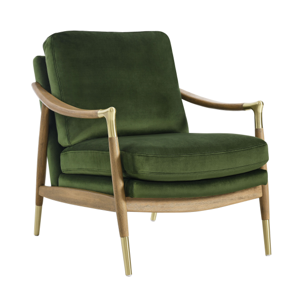EEI-7056-MOG-WAL Langford Performance Velvet Accent Armchair by Modway in Green