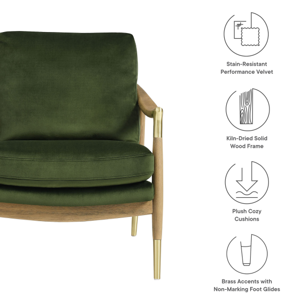 Eei 7056 Mog Wal Langford Performance Velvet Accent Armchair By Modway In Green 2