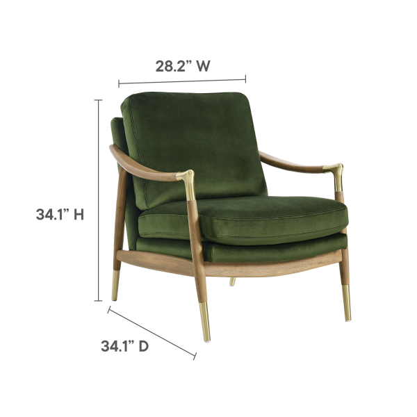 Eei 7056 Mog Wal Langford Performance Velvet Accent Armchair By Modway In Green 3