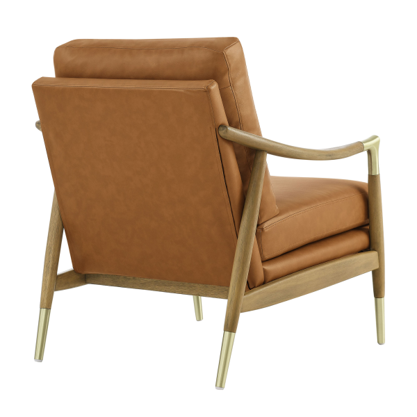 Eei 7138 Tan Wal Langford Vegan Leather Accent Armchair By Modway In Brown 5