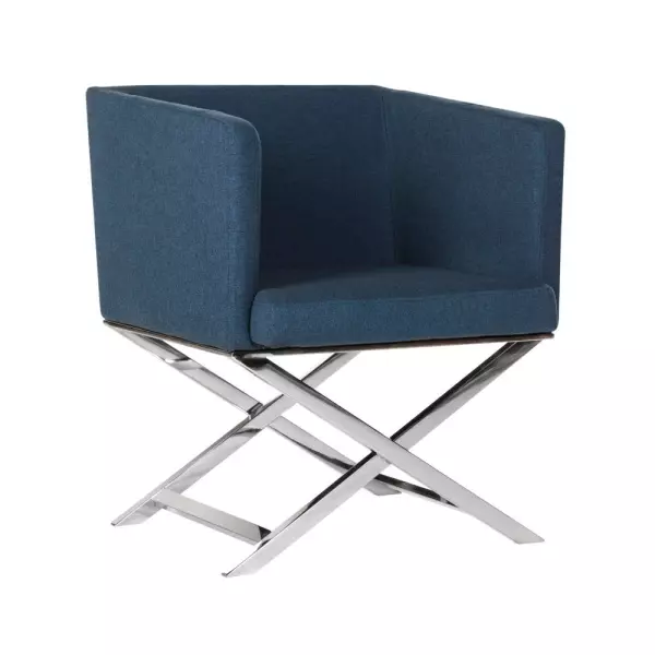 FOX2033A Celine Chrome Cross Leg Chair