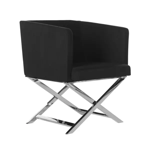 FOX2033B Celine Chrome Cross Leg Chair