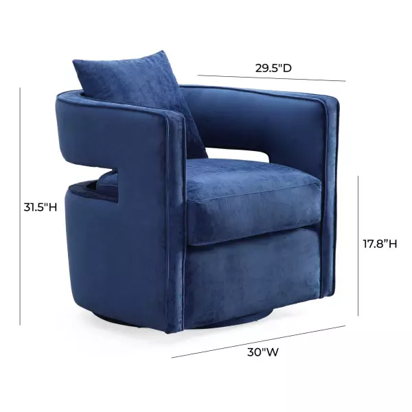 Tov L6124 Kennedy Navy Swivel Chair 7