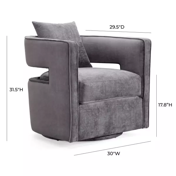 Tov L6125 Kennedy Grey Swivel Chair 7