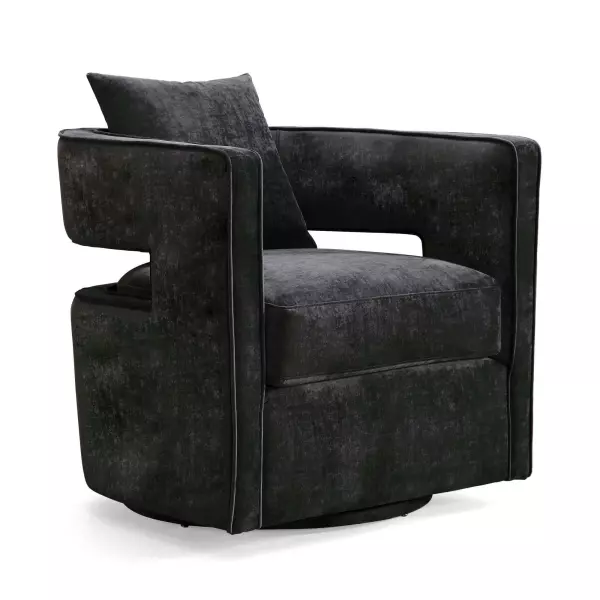 TOV-L6145 Kennedy Black Swivel Chair