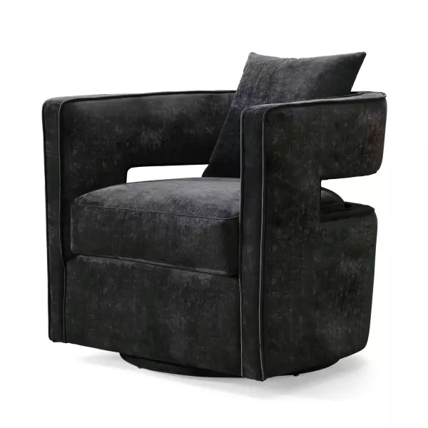 Tov L6145 Kennedy Black Swivel Chair 4