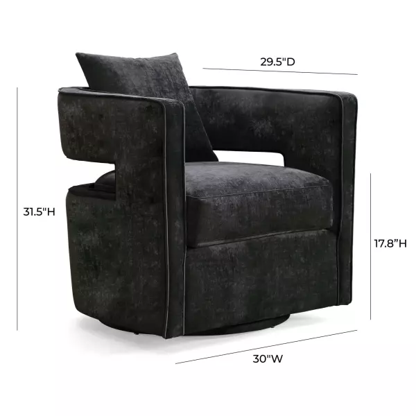 Tov L6145 Kennedy Black Swivel Chair 6