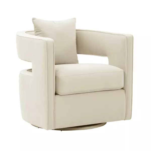 TOV-S44127 Kennedy Cream Swivel Chair