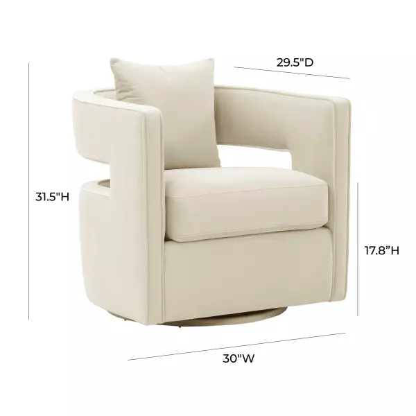 Tov S44127 Kennedy Cream Swivel Chair 6