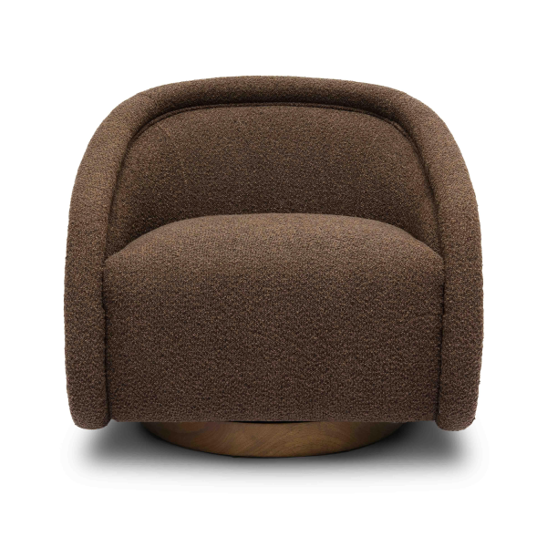 Tov S69069 Rory Chocolate Brown Boucle Swivel Chair 3